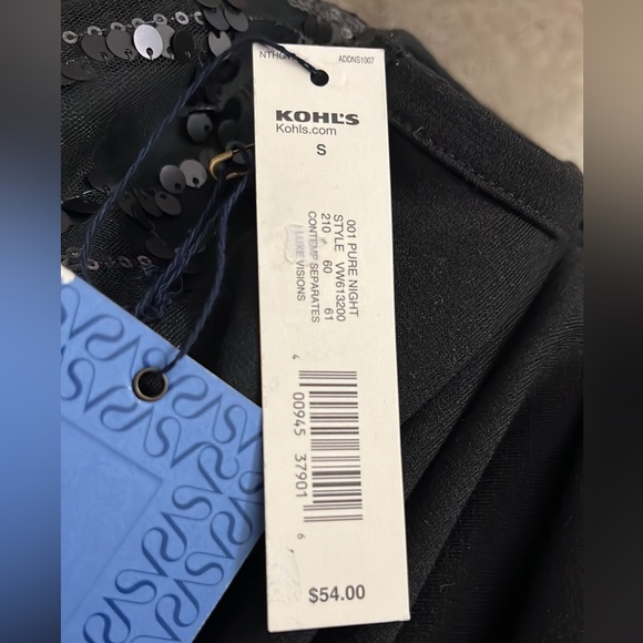 SIMPLY VERA VERA WANG  Black Sequin Sleeveless Blouse NWT - Picture 10 of 12